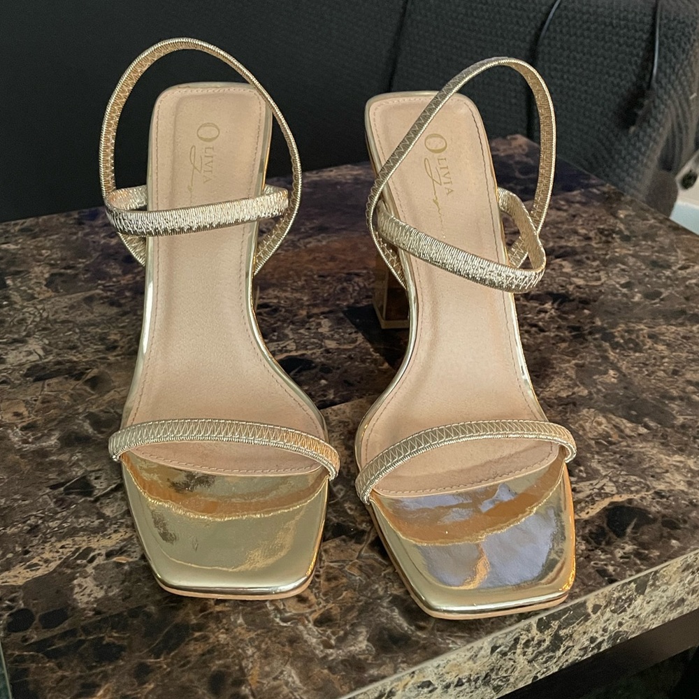 Gold strappy heels size 9